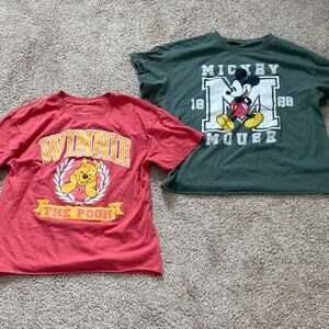 Lot of two juniors T-shirts, Winnie the Pooh, and Mickey Mouse size large/XL